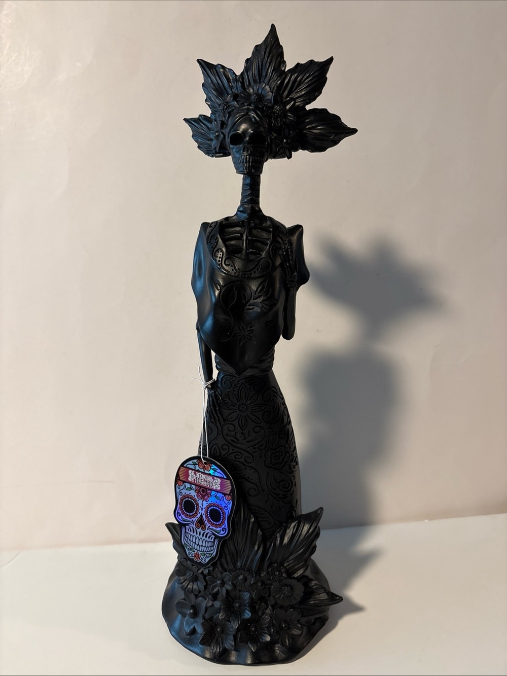 Day Of The Dead Catrina Black Skeleton Figure Halloween 16" Dia De Los Muertos